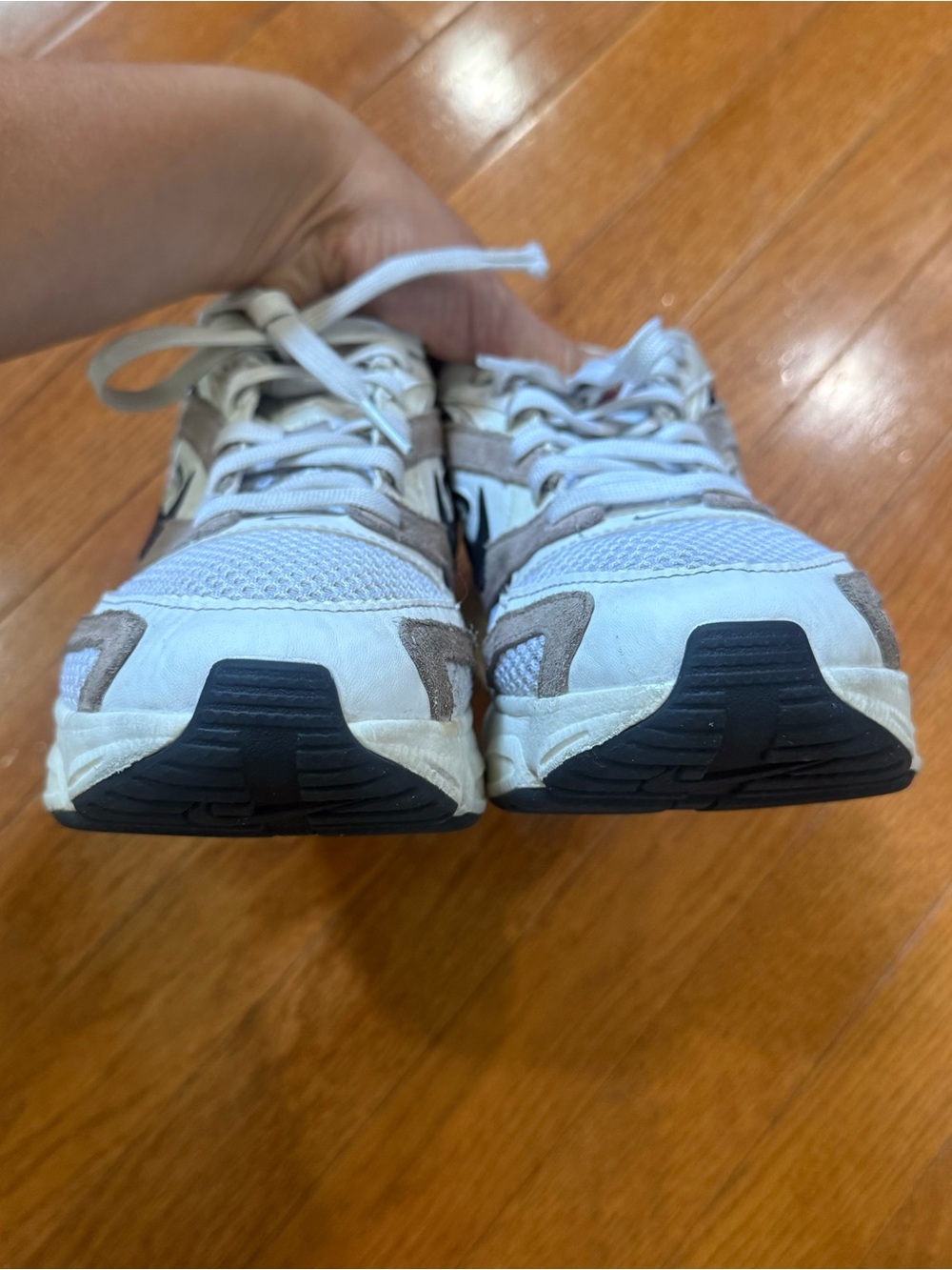 Nike Womens 8.5 Air Zoom Fire White Taupe Sneakers Chunky Shoes Mesh FN3483-100 - Picture 7 of 10